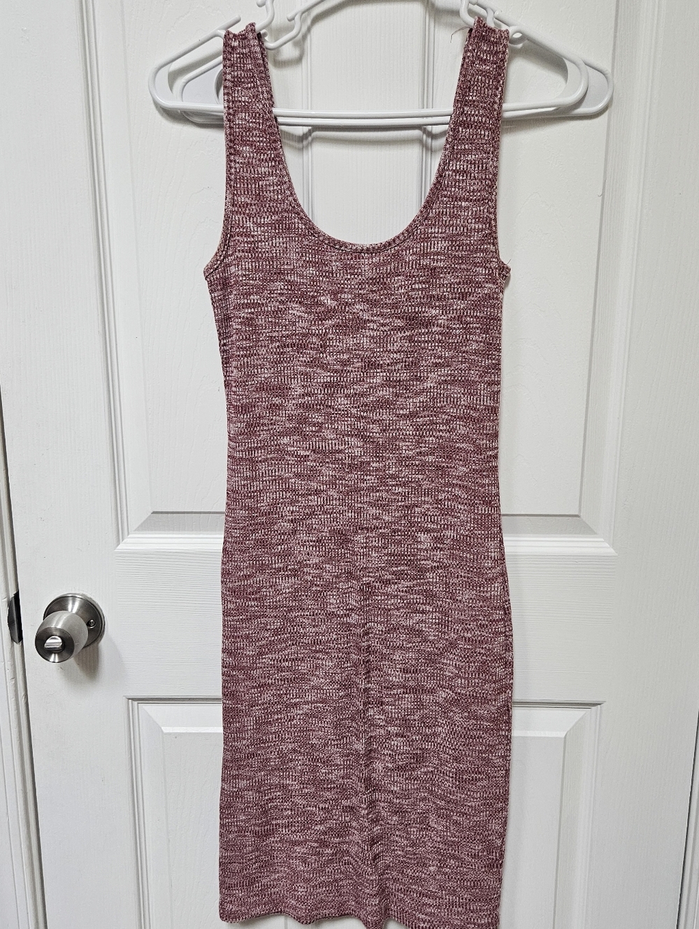 Forever 21 Marled Rose-Pink Ribbed Midi Tank Dress